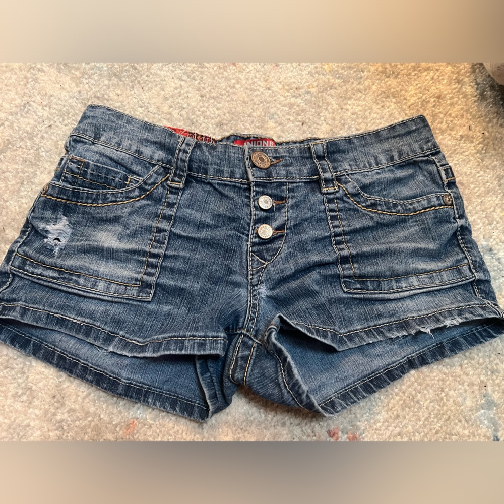 Y2K super low rise jean shorts